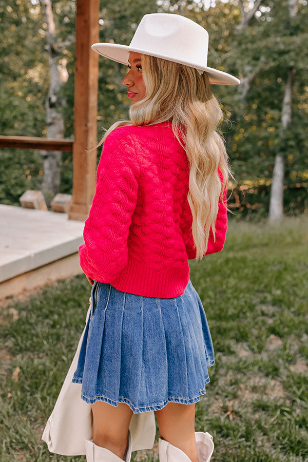 Sweet Serendipity Knit Sweater in Bright Red Image - 4