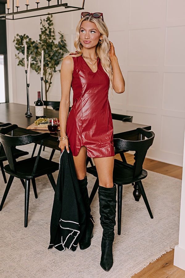 Modern Metropolis Faux Leather Mini Dress Image - 1
