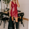 Modern Metropolis Faux Leather Mini Dress Image - 1