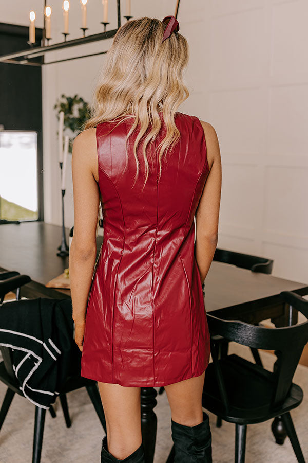 Modern Metropolis Faux Leather Mini Dress Image - 4