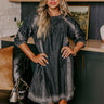 Loving Smiles Denim Mini Dress in Vintage Black Image - 1