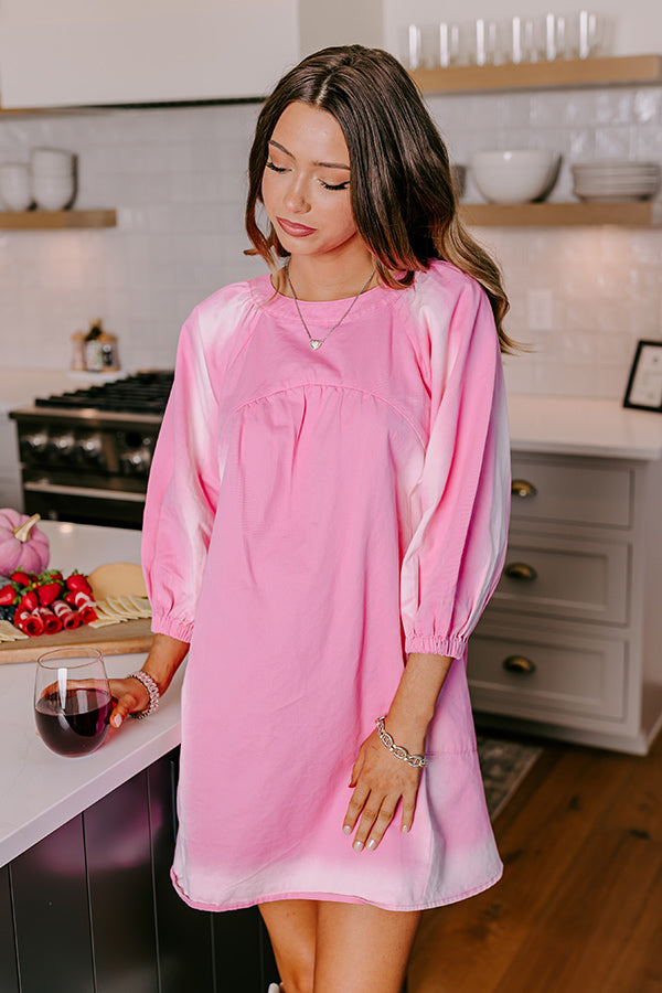 Loving Smiles Denim Mini Dress in Pink Image - 2