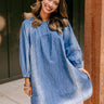 Loving Smiles Denim Mini Dress in Medium Wash Image - 1