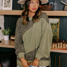Cabin In The Mountains Oversized Knit Sweater in Olive Image - 1