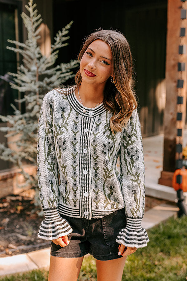 Floral Dreams Knit Sweater in Grey Image - 1
