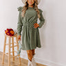 Harvest Harmony Stripe Mini Dress in Olive Image - 1