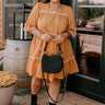 Simply Lovely Tiered Mini Dress in Mustard Curves Image - 1