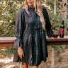 Caramel Kisses Pleated Mini Dress in Black Image - 1