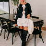Flirty Allure Cable Knit Cardigan in Black Image - 1