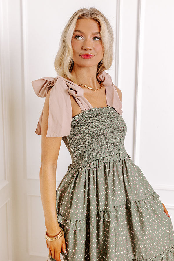 Meet Me Under The Willow Tree Smocked Midi Image - 2