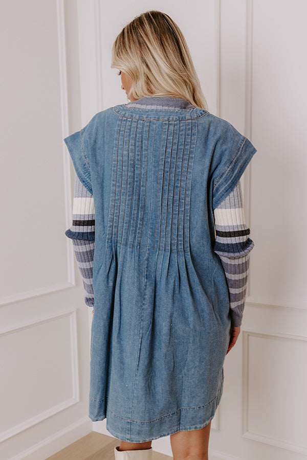 Small Town Cafe Chambray Mini Dress Image - 4