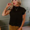 Couture Classic Eyelet Sweater Top in Black Image - 1