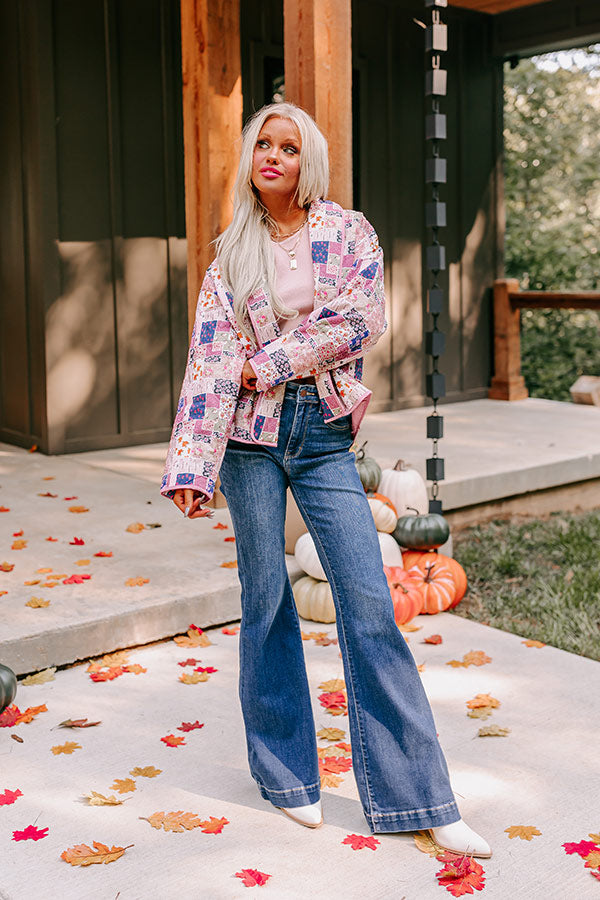 Pumpkin Patch Please Floral Jacket in Blush Image - 2