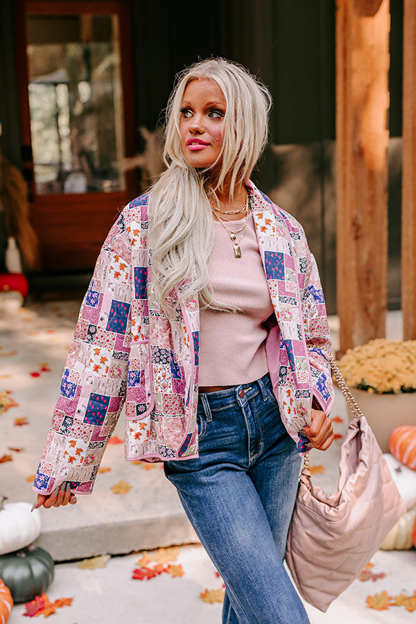 Pumpkin Patch Please Floral Jacket in Blush Image - 1