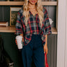 Autumn Charm Flannel Button Up in Navy Image - 1