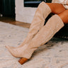 The Juliet Faux Suede Thigh High Boot in Iced Latte Image - 1