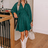Around The Block Babydoll Dress In Hunter Green Image - 1
