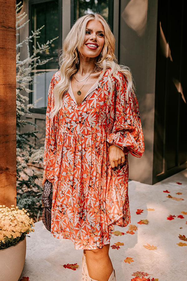 Falling For You Floral Mini Dress Curves Image - 2