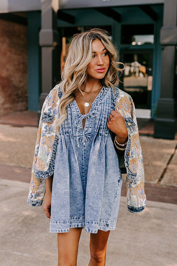 Bae Watch Denim Romper in Medium Wash Image - 1