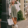 Bae Watch Denim Romper in Olive Image - 1