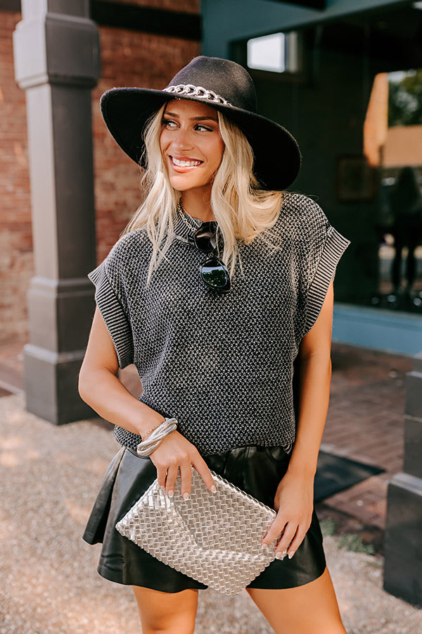 Patio Views Vintage Wash Knit Top in Black