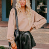 Park Avenue Ribbed Sweatshirt in Iced Latte Image - 1