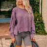 Cedar Creek Waffle Knit Top in Purple Image - 1
