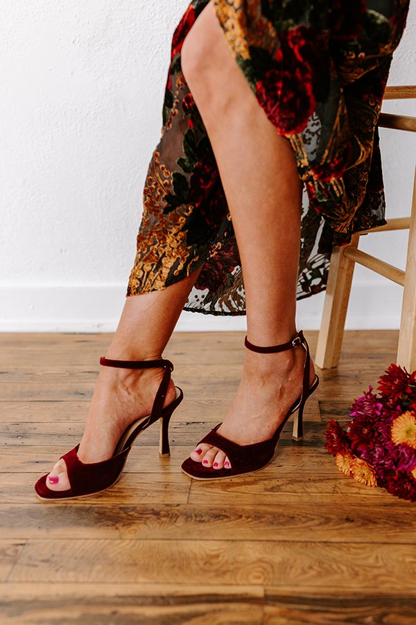 Lynwood Velvet Heel in Merlot Image - 1