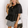Meant For Martinis Peplum Top in Black Image - 1