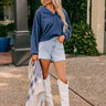 Mountain Lodge Cutie Sweatshirt in Heathered Navy Image - 1