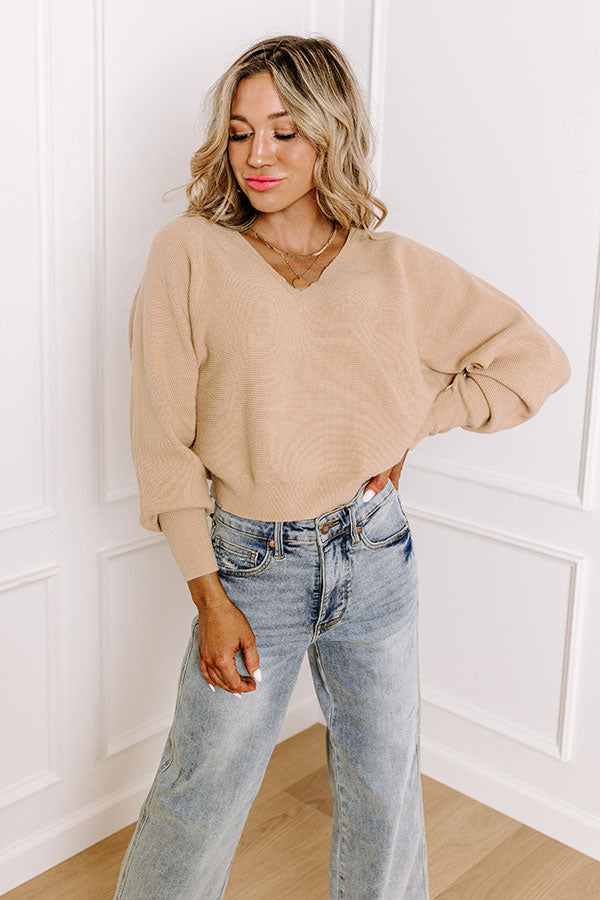 Cosmos and City Lights Sweater Top in Iced Latte Image - 3