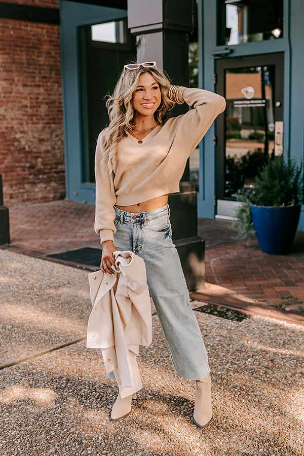 Cosmos and City Lights Sweater Top in Iced Latte Image - 1