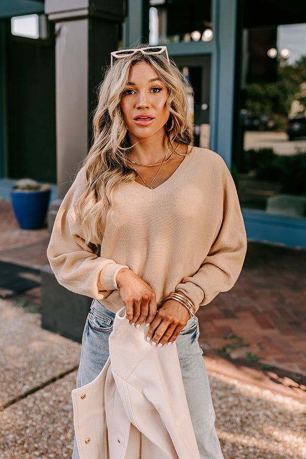 Cosmos and City Lights Sweater Top in Iced Latte Image - 2