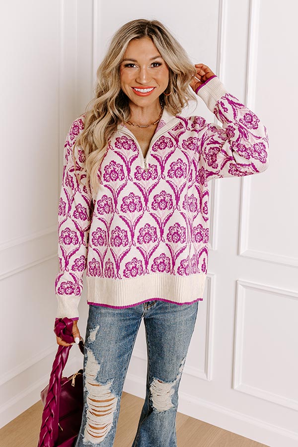 Cider In Aspen Knit Sweater in Berry Image - 1