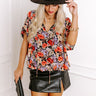 Florals Forward Chiffon Top in Black Image - 1