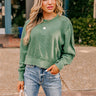Cedar Creek Waffle Knit Top in Hunter Green Image - 1