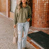 Park Avenue Ribbed Sweatshirt in Sage Image - 1