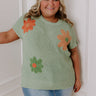 Boho Blooms Knit Top in Sage Curves Image - 1