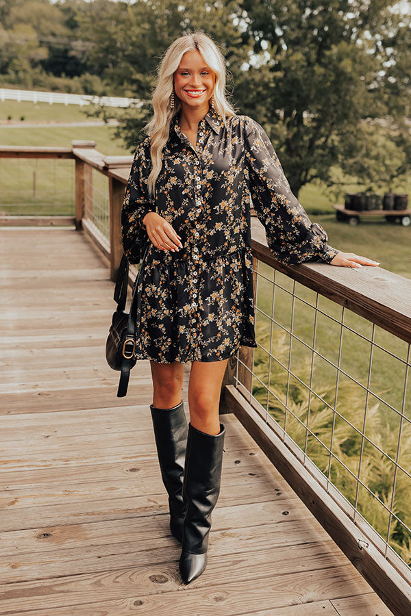 Chrysanthemum Whisper Button Down Mini Dress Image - 1