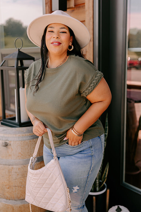 VIP Outing Shift Top in Olive Curves Image - 3