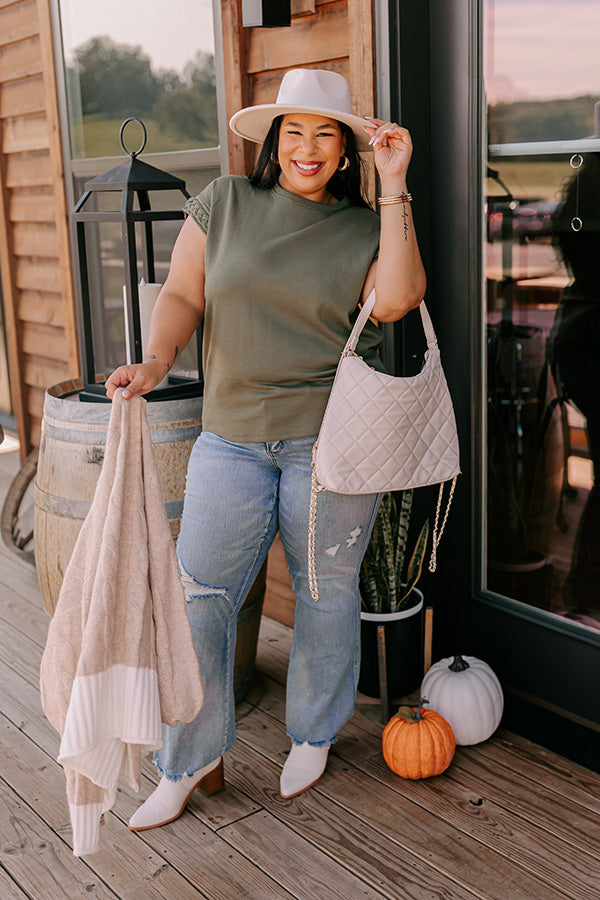 VIP Outing Shift Top in Olive Curves Image - 4