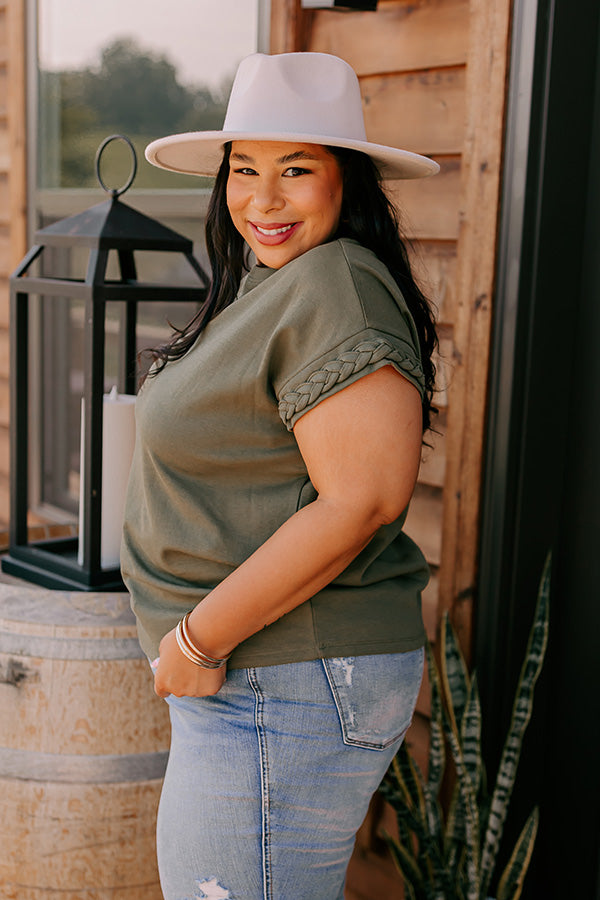 VIP Outing Shift Top in Olive Curves Image - 5