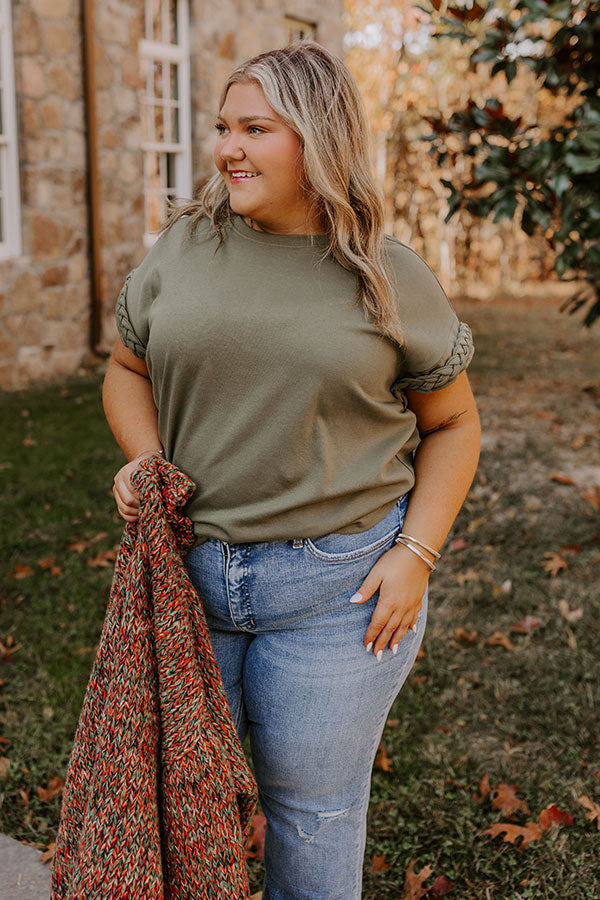 VIP Outing Shift Top in Olive Curves Image - 1