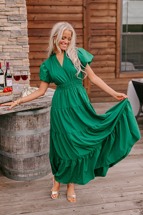 Simply Sweet Maxi Dress in Hunter Green Image - 1
