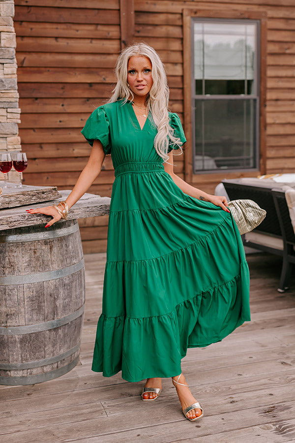 Simply Sweet Maxi Dress in Hunter Green Image - 2