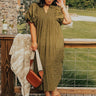 Wine Tasting Ready Midi in Olive Curves Image - 1