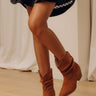 The Emerson Faux Suede Cowboy Boot in Maple Image - 1