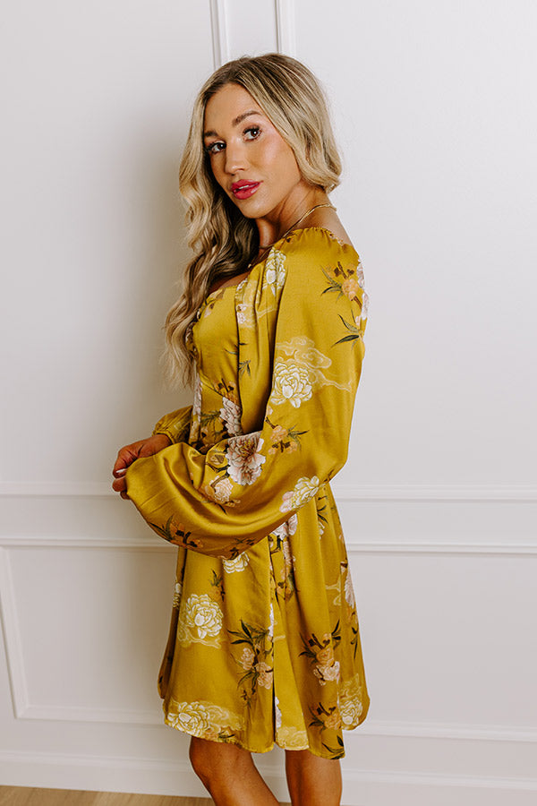 Flirty Moments Satin Mini Dress in Chartreuse Image - 4