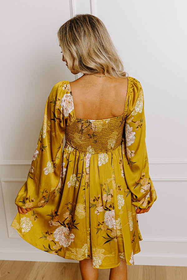 Flirty Moments Satin Mini Dress in Chartreuse Image - 3