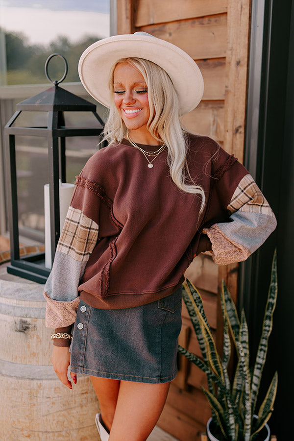 Boho Feels Sweatshirt in Brown Image - 1